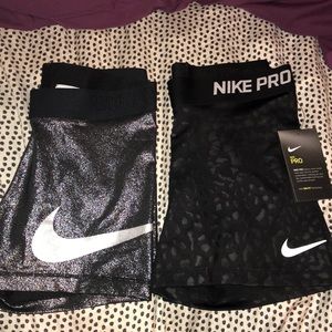 Nike Pro (2) cheetah & glitter